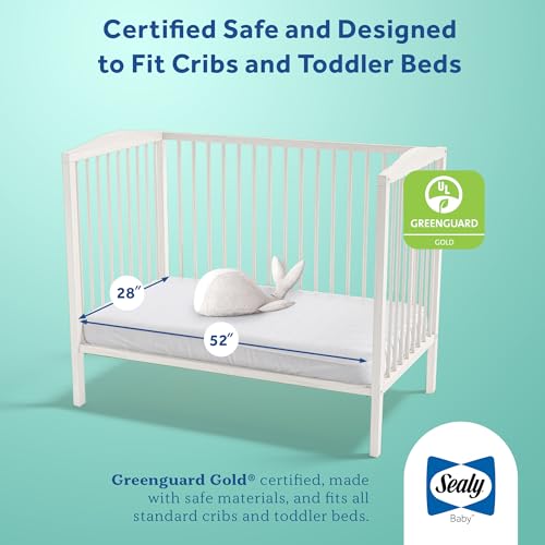 2-Stage Breathable Crib & Toddler Bed Mattress - Waterproof Cotton 52x28