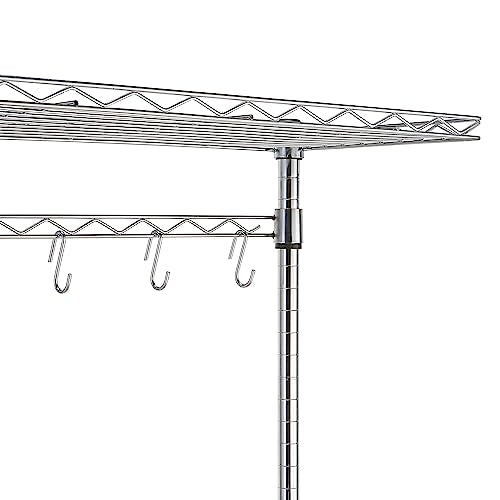 Amazon Basics Kitchen Baker's Rack 18" D x 24" W x 59" H Chrome Steel with Removable Wood Top