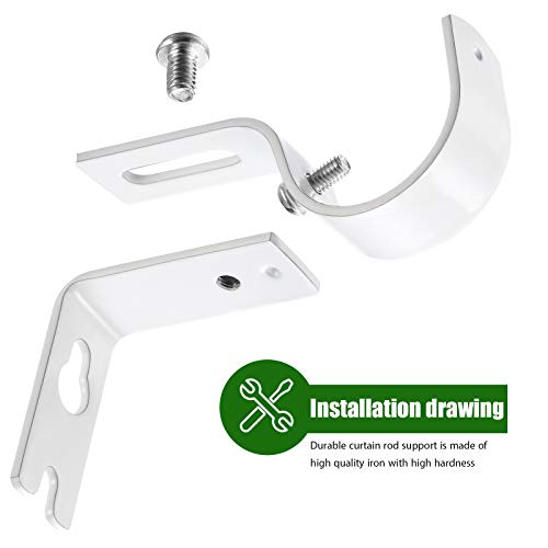 Adjustable Curtain Rod Brackets, 4-Piece Set for 3/4 to 1 Inch Rods