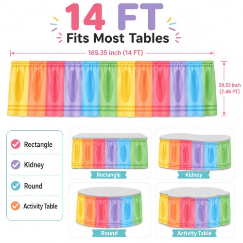 Cinrobiye Classroom Desk Skirt 14FT x 30 Inch for Teacher Desks & Tables