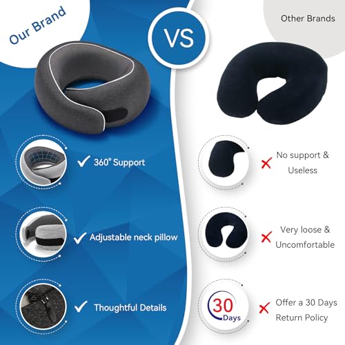 Ergonomic Travel Pillow - Memory Foam Neck Support for Comfort