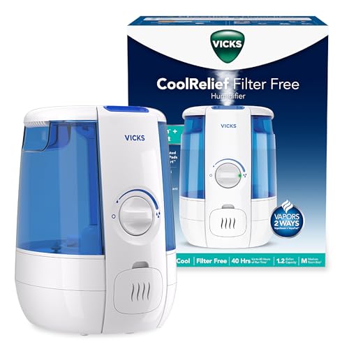 Cool Mist Humidifier 1.2 Gal 40-Hour Runtime for Bedroom