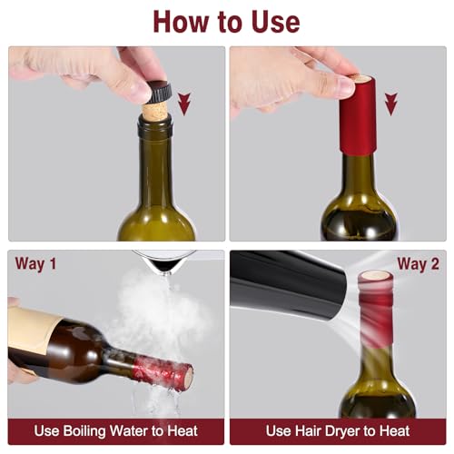 30-Piece Wine Bottle Sealer Set with Cork Stoppers & Heat Shrink Capsules