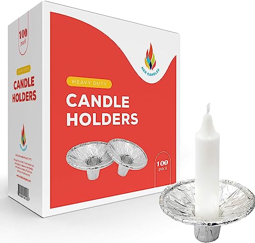Extra Heavy Disposable Candle Holders - 100 Pack Aluminum Drip Cups