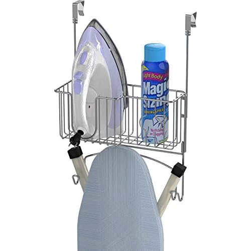 Simple Houseware Over-The-Door/Wall-Mount Ironing Board Holder, Chrome