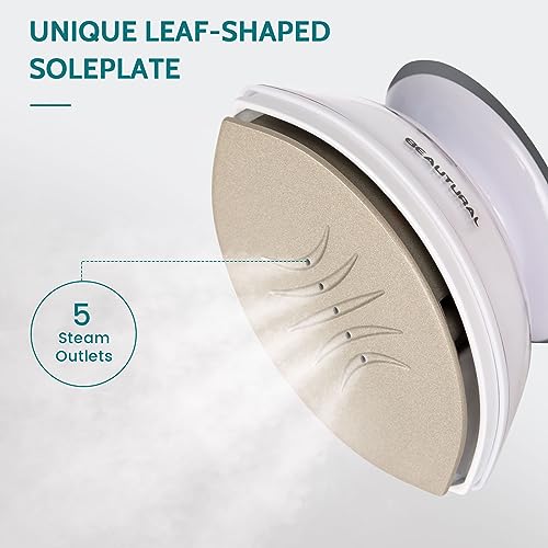 Mini Travel Steam Iron with Dual Voltage and Leaf-Shaped Soleplate