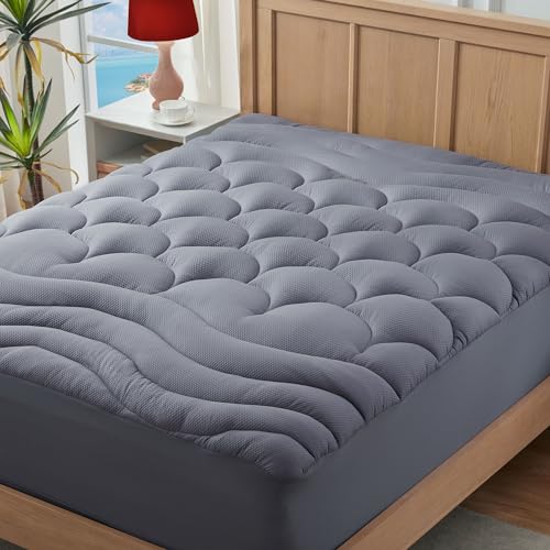 Queen Mattress Pad for Back Pain Relief - Cooling Quilted Topper