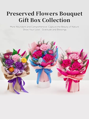 Handcrafted Preserved Real Rose Bouquet - Long-Lasting Floral Gift