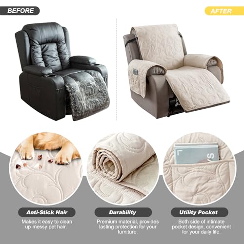 Waterproof Recliner Chair Cover with Non-Slip Design, 23.6"