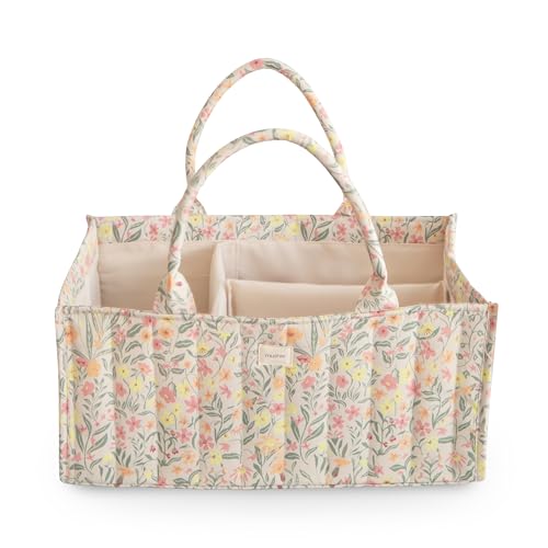 Quilted Baby Diaper Caddy - Portable Nursery Essentials Organizer