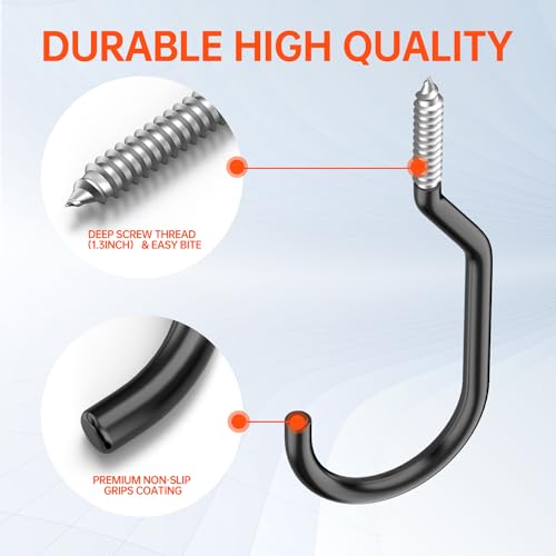 8-Pack Heavy Duty 6-Inch Bike Hooks for Garage Wall and Ceiling Storage