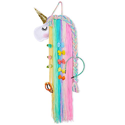 Unicorn Hair Bow Holder Wall Hanging Organizer for Girls Hair Accessories