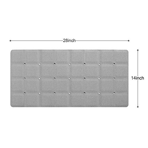 Foldable Silicone Bath Mat, Non-Slip Shower Mat for Textured Tubs, Grey