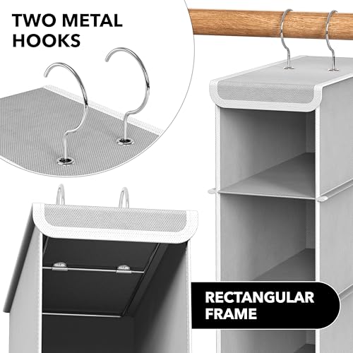 10-Shelf Hanging Shoe Organizer for Closet with Dual Metal Hooks