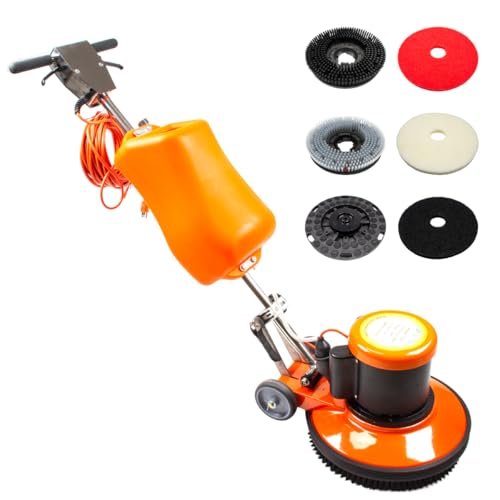 17-Inch Commercial Floor Buffer and Scrubber Machine, 2.0 HP, 3.4-Gal Tank