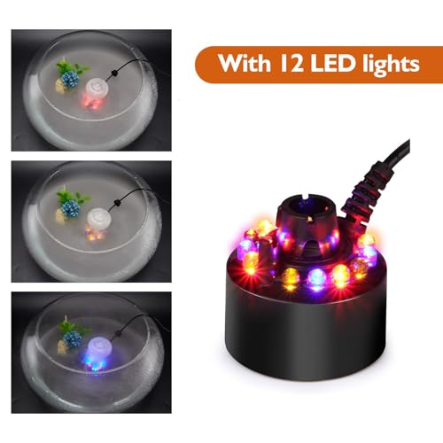 12 LED Ultrasonic Mist Maker Fogger for Ponds, Fountains, and Water Features