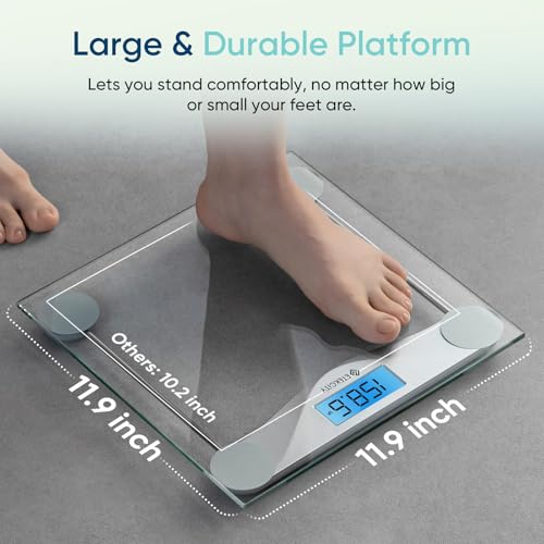 Etekcity Digital Body Weight Bathroom Scale with Tempered Glass and LCD Display