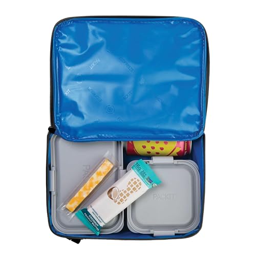 PackIt Freezable Classic Lunch Box - Black with Built-in Ice Packs