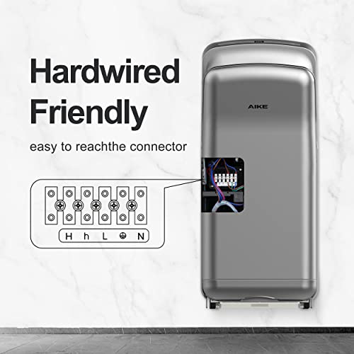 Commercial Jet Hand Dryer with HEPA Filter - 1850W Fast Dry Silver