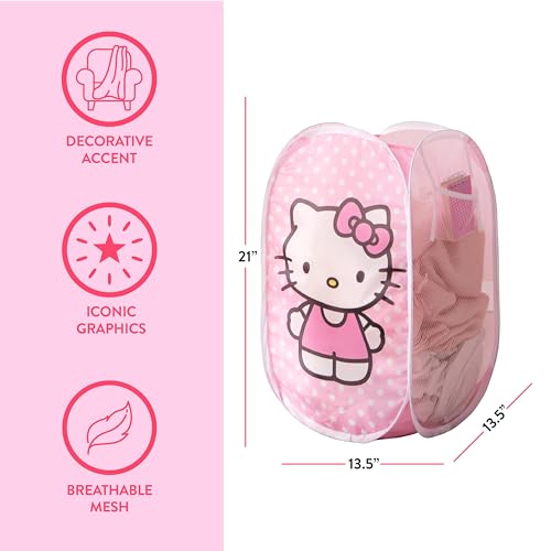 Collapsible Pop-Up Kids Laundry Hamper & Storage Basket with Handles - Pink
