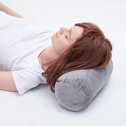 Round Velvet Bolster Pillow for Neck, Back & Joint Support - 13" x 6"