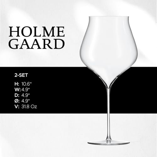 Holmegaard Notes Burgundy Wine Glass Set of 2 - Fine Crystal, 31.8 oz