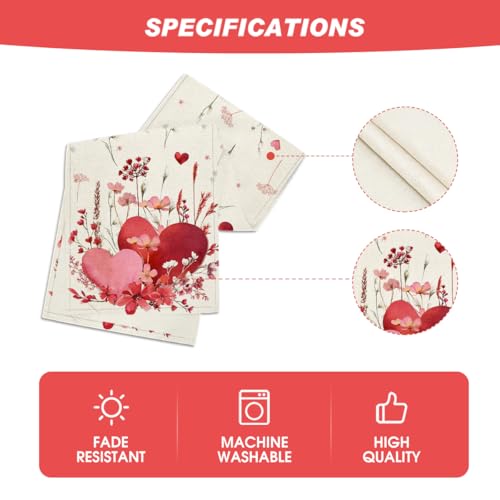 Artoid Mode Love Hearts Valentine's Table Runner 13x60 Inch Home Decor Beige