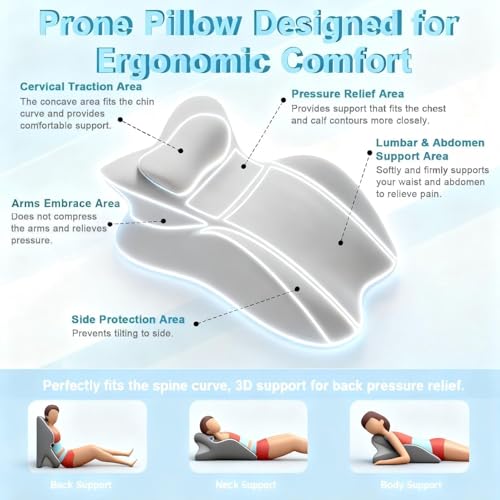 Ergonomic Memory Foam Wedge Pillow for Back Support & Comfort