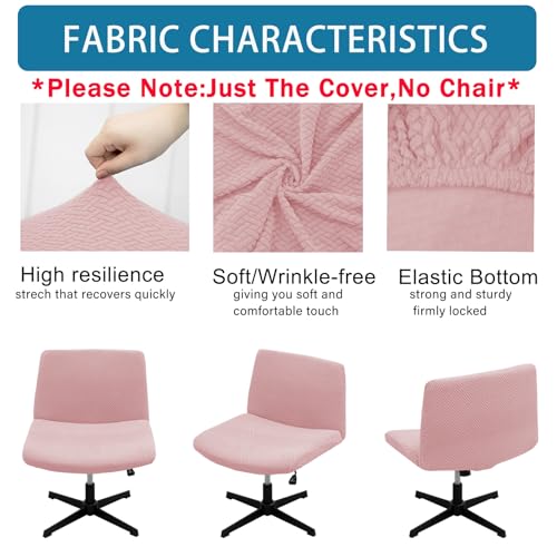 Elastic Armless Chair Cover - Criss Cross Design, Pink