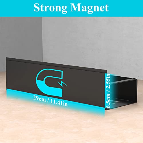 Heavy-Duty Magnetic Spice Rack for Refrigerator - Black Metal (4 Pack)