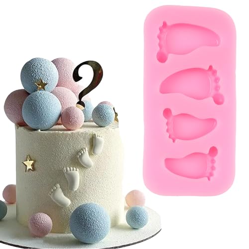 QDMOLDS Baby Foot Silicone Mold – Fondant Cake Decorating, Food-Grade Non-Stick