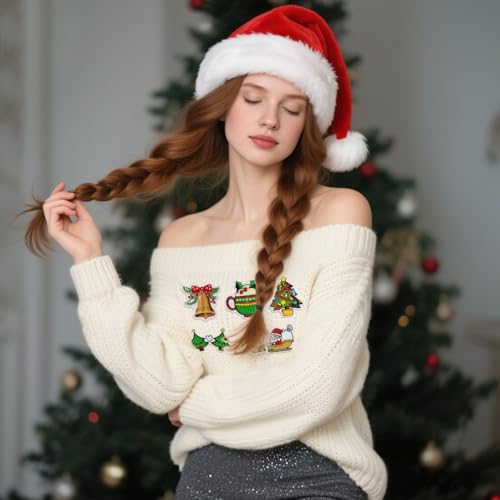 Christmas Iron-On Patches 30PCS - Festive Embroidered DIY Clothing Accessories