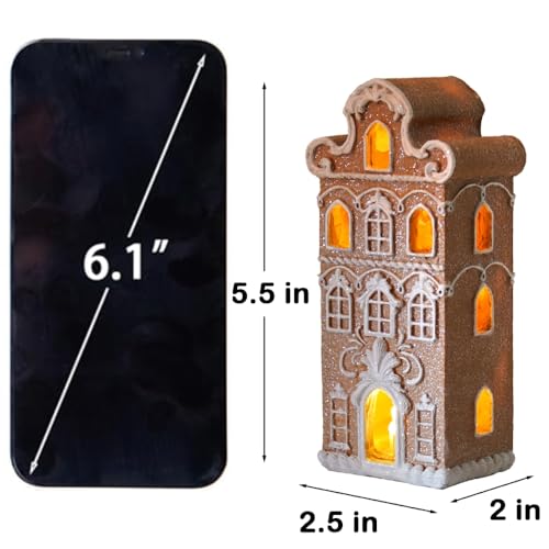 Resin Gingerbread House Table Centerpiece - Christmas Village Decor