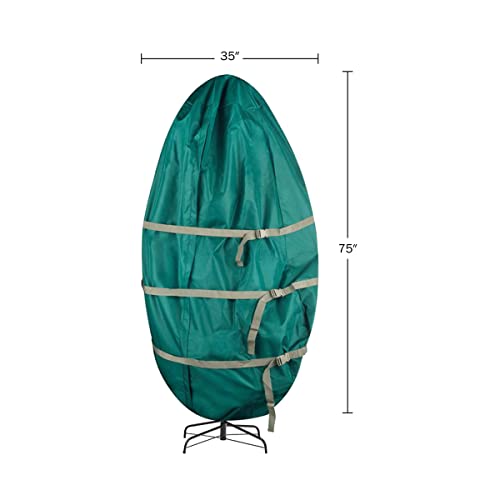 7.5 ft Elf Stor Upright Christmas Tree Storage Bag, Green – 35x75 in, 600D