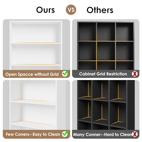 82-Inch 7-Tier Tall Bookshelf, Open Display Bookcase for Living Room