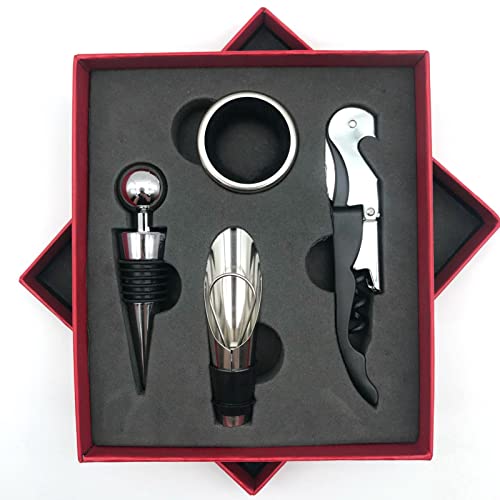 Tyenaza Red Wine Opener Set Stainless Steel Corkscrew Kit for Home Bar & Gifts