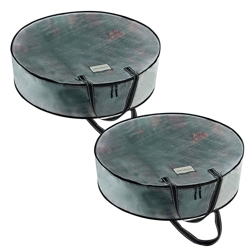 Clear Wreath Storage Container 24 Inch 2 Pack Garland Organizer