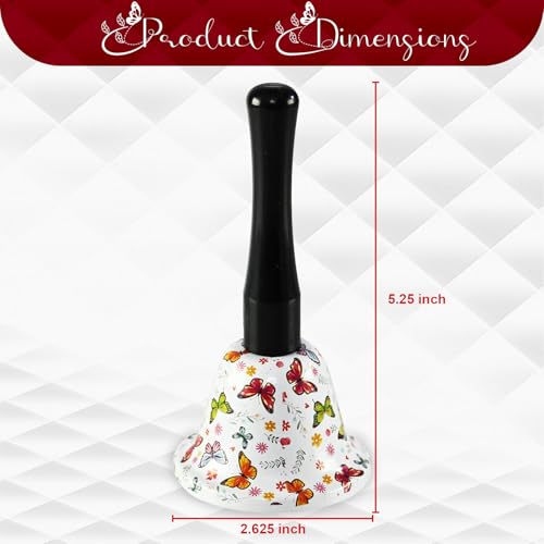 Butterfly Handheld Call Bell - Decorative Metal Service Bell for Desk