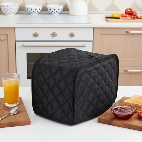 2-Slice Toaster Cover, Black Non-Woven Dustproof Kitchen Appliance Protector