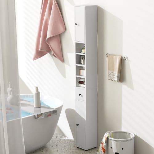 Tall Slim Bathroom Storage Cabinet, 71-Inch Freestanding Tower with Drawer