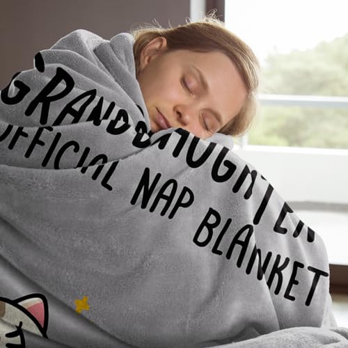 60x50 Grey Christmas Granddaughter Gift Blanket from Grandma - Cozy Throw