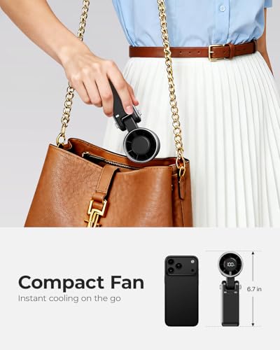 Bearwind Portable Handheld Turbo Fan, 5-Speed Rechargeable Mini Fan, Black