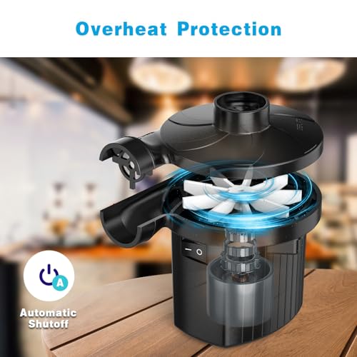Portable Electric Air Pump for Inflatables - Quick-Fill AC Pump with 3 Nozzles