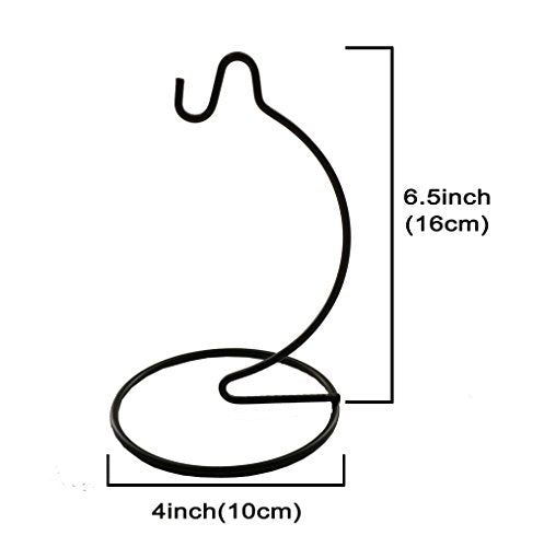 (Black) 6 Inch Ornament Display Stand - Iron Hanging Stand for Glass Globe, Witch Ball, Terrarium & Christmas Ornament (6-Pack)