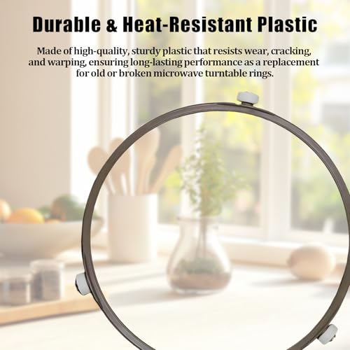 7-Inch Microwave Turntable Ring Replacement with 3 Smooth Rollers