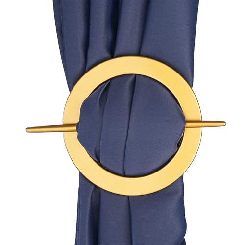 Ornate Floral Curtain Tiebacks, 2-Piece Metal Window Holdback Set