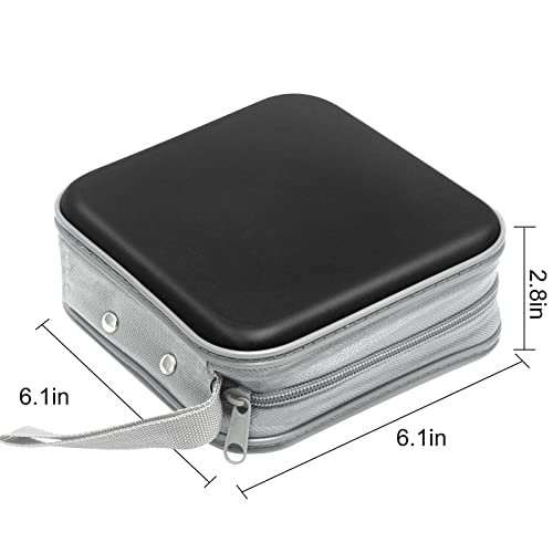 Siveit 40 Capacity CD DVD Storage Case Hard Plastic Holder Wallet for Car Home and Office