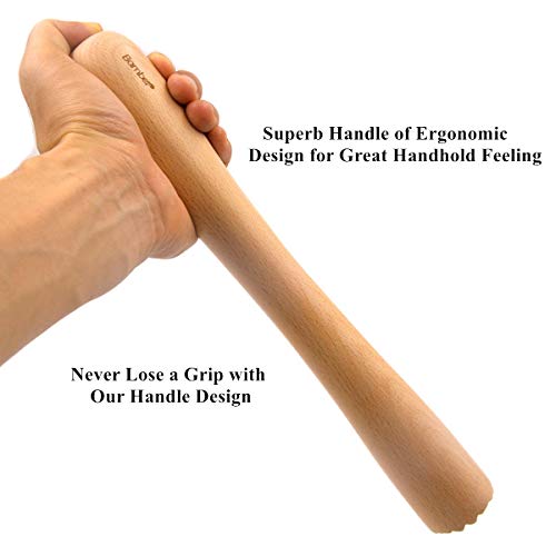 Bamber Extra Long Wooden Cocktail Mojito Muddler - 12 x 1.6 Inches Bar Tool