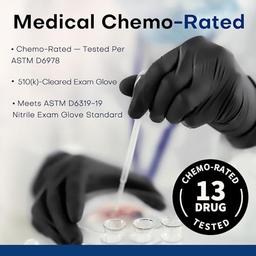 Black Disposable Nitrile Exam Gloves - Powder & Latex Free, 100 Count