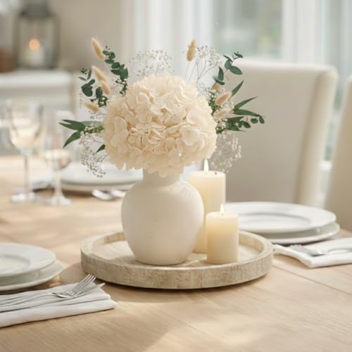 6-Inch Ceramic Decorative Flower Vase - Rustic Farmhouse Boho Table Decor